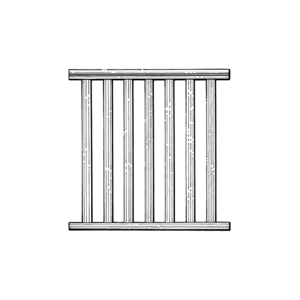 Karem BS165ASS product drawing showing vertical slats assembled between top and bottom rails