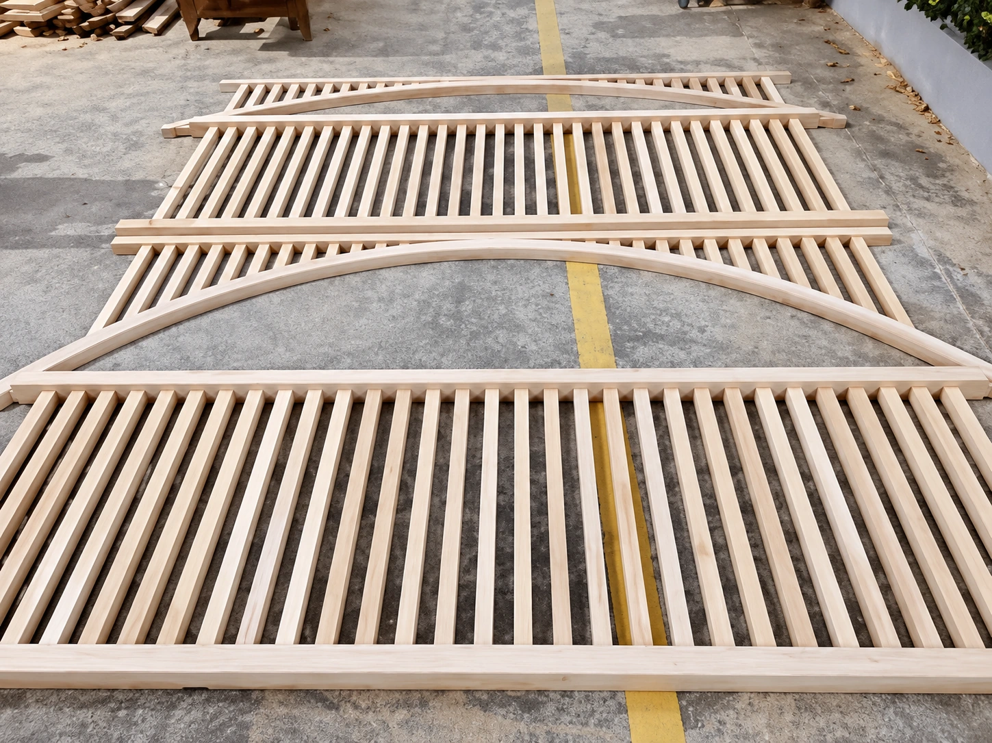 Natural assembled panels laid out; restored photograph