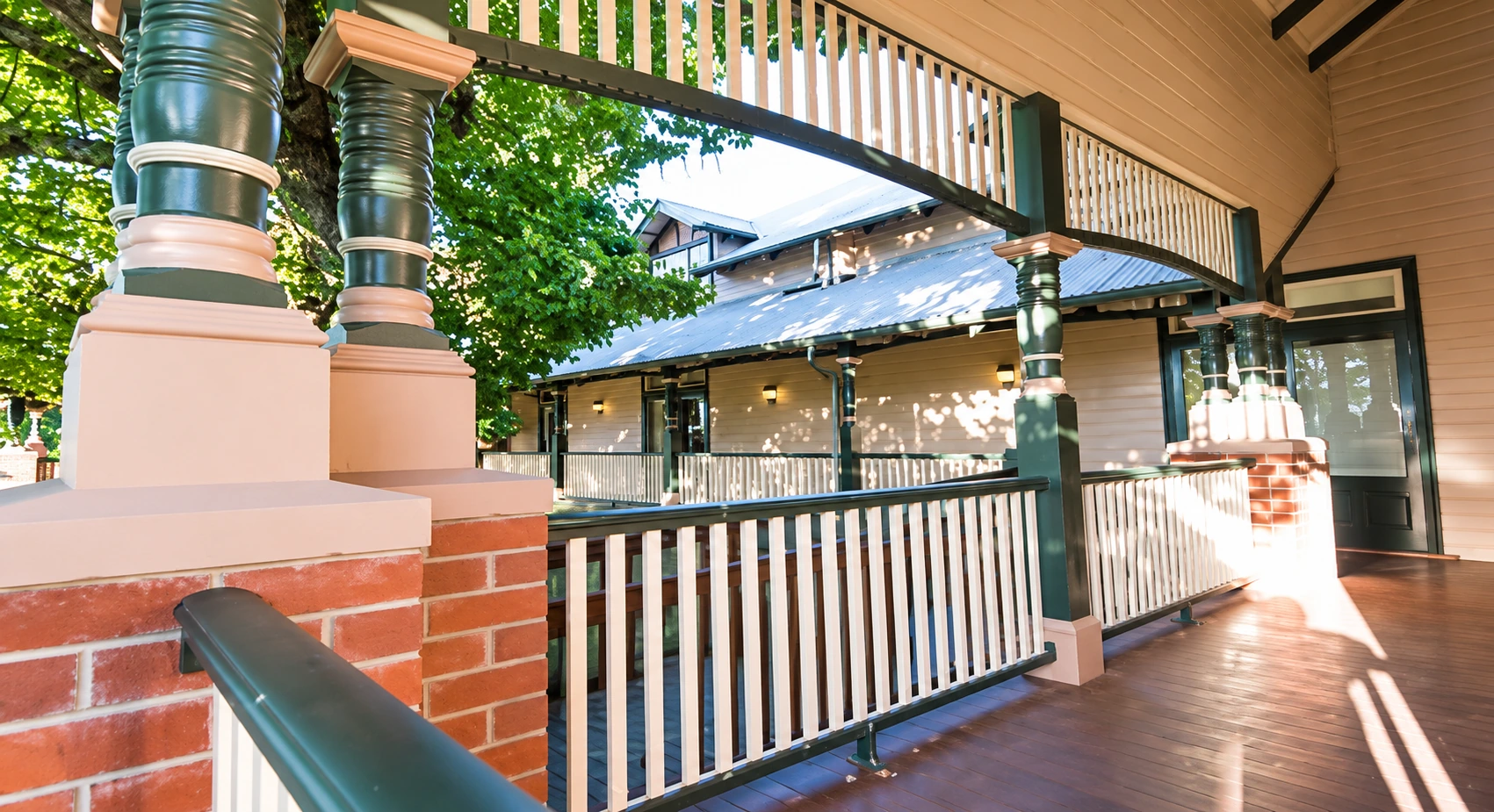 Traditional turned verandah rail; restored photograph
